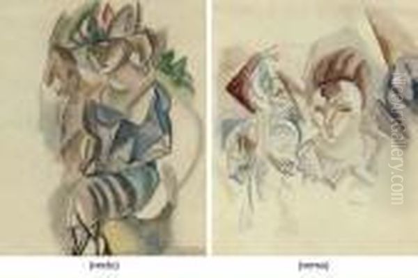 Femme (recto); Femme Et Nature Morte (verso) Oil Painting by Jules Pascin