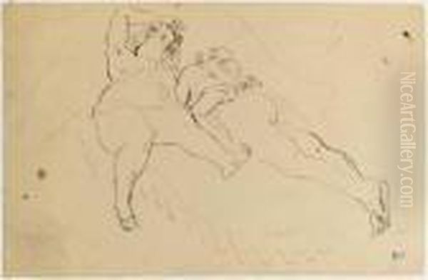 Deux Nus Oil Painting by Jules Pascin