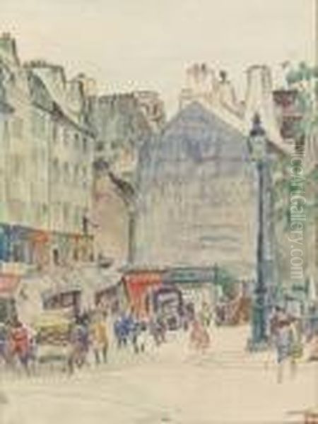 Strassenszene In Paris. Oil Painting by Jules Pascin