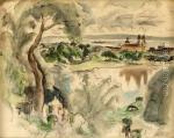 Paysage Oil Painting by Jules Pascin