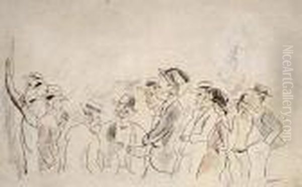 Figures In New-york Oil Painting by Jules Pascin