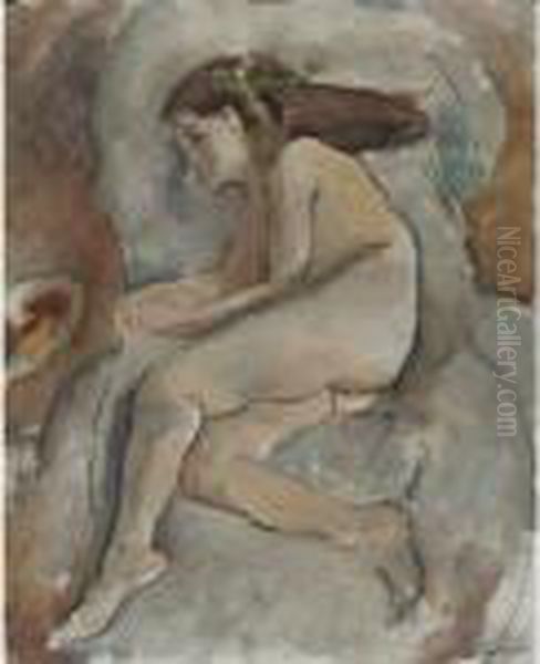 Nu Sur Un Fauteuil Oil Painting by Jules Pascin