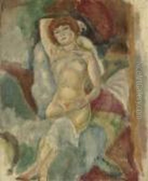 Nu, Le Bras Leve Oil Painting by Jules Pascin