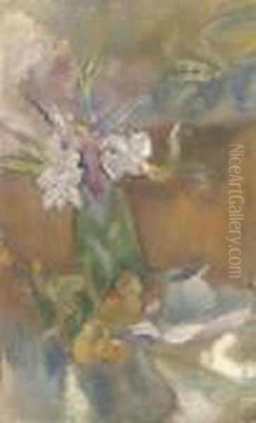 Le Vase De Fleurs Oil Painting by Jules Pascin