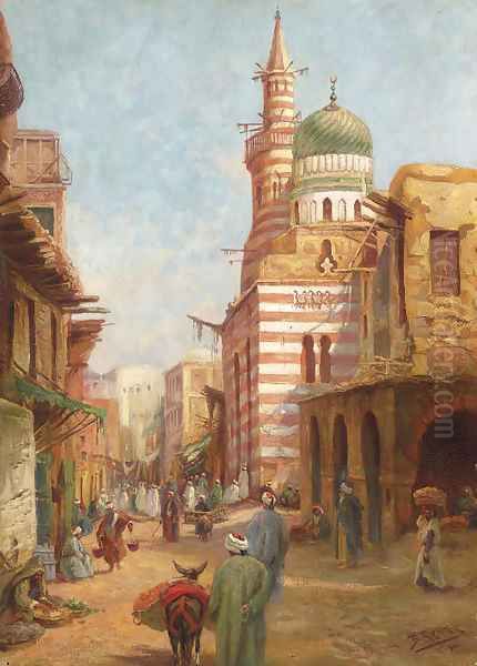 The Mosque of Aytmish al-Bagazi, Old Cairo Oil Painting by Adrian Ludwig Richter