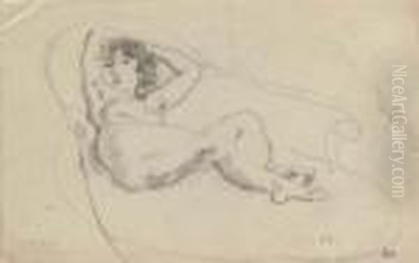 Nu Allonge (recto); Etude (verso) Oil Painting by Jules Pascin