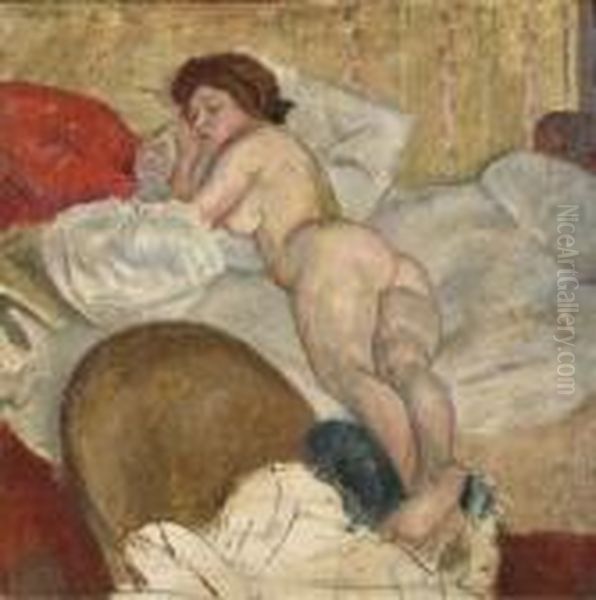 Dans Une Chambre D'hotel Oil Painting by Jules Pascin