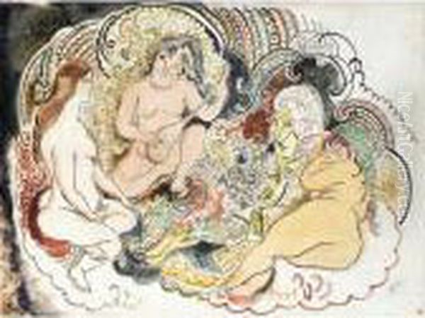 L'oriental Et Ses Femmes Oil Painting by Jules Pascin