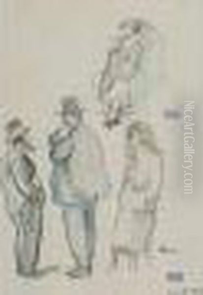 Les Immigrants Oil Painting by Jules Pascin