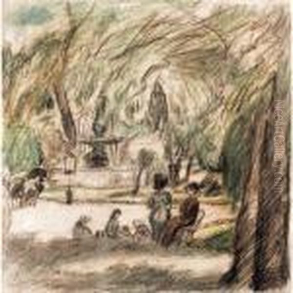 Dans Le Parc Oil Painting by Jules Pascin