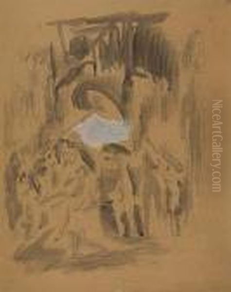 David Et Bathsheba Oil Painting by Jules Pascin