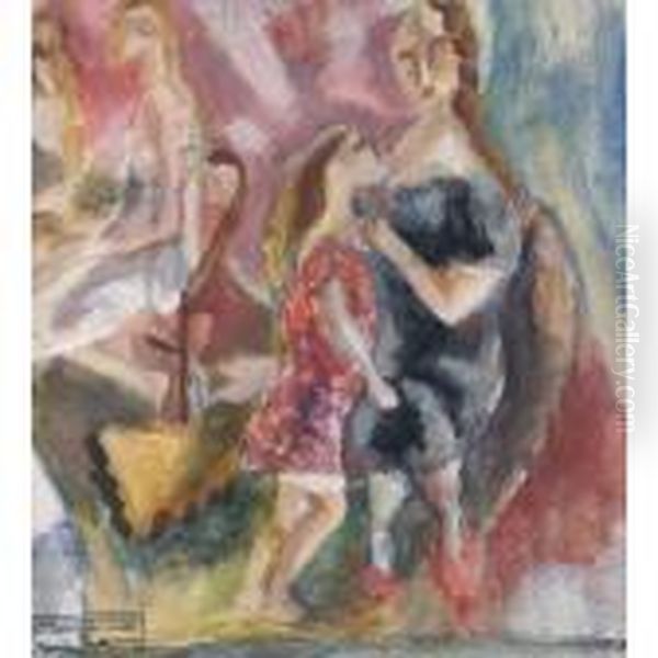 Le Bar Oil Painting by Jules Pascin