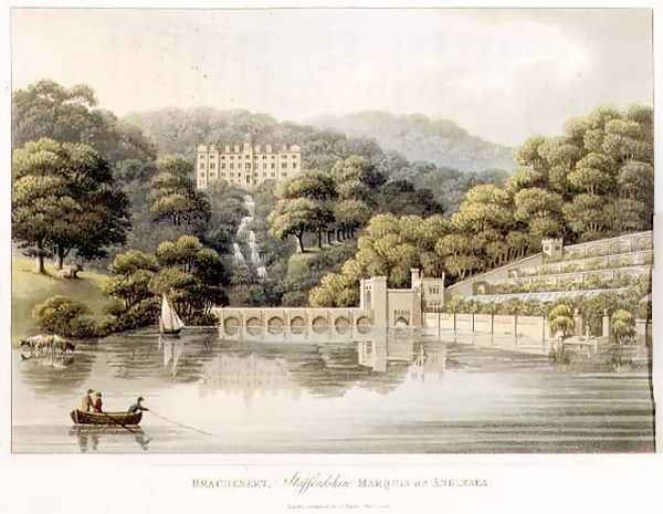 Beaudesert, Staffordshire, from Fragments on the Theory and Practice of Landscape Gardening, pub. 1816 Oil Painting by Humphry Repton