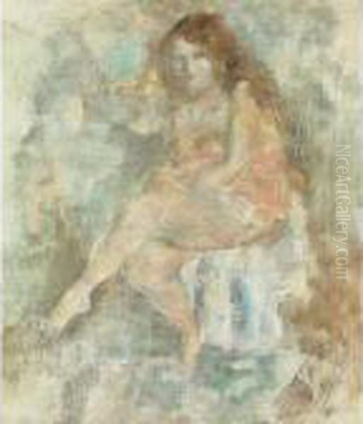 Femme Assise Oil Painting by Jules Pascin