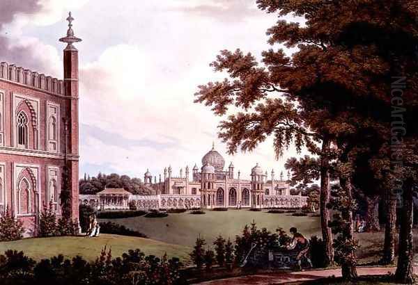 The West Front from Designs for the Royal Pavilion by Humphry Repton 1752-1818, 1808 Oil Painting by Humphry Repton