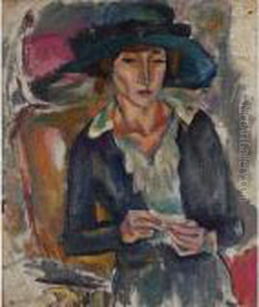 Hermine David Oil Painting by Jules Pascin