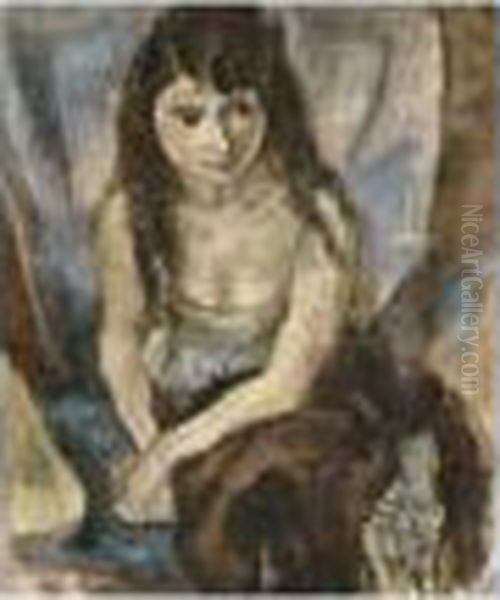 Jeune Femme Oil Painting by Jules Pascin