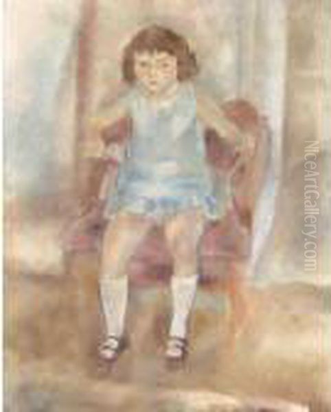 Jeune Fille Assise Oil Painting by Jules Pascin