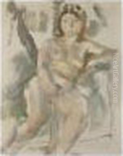 Femme Nue Assise Oil Painting by Jules Pascin