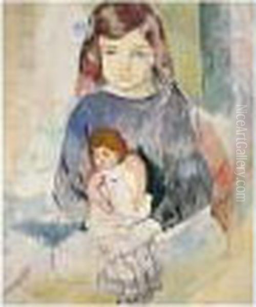 Jeune Fille A La Poupee Oil Painting by Jules Pascin