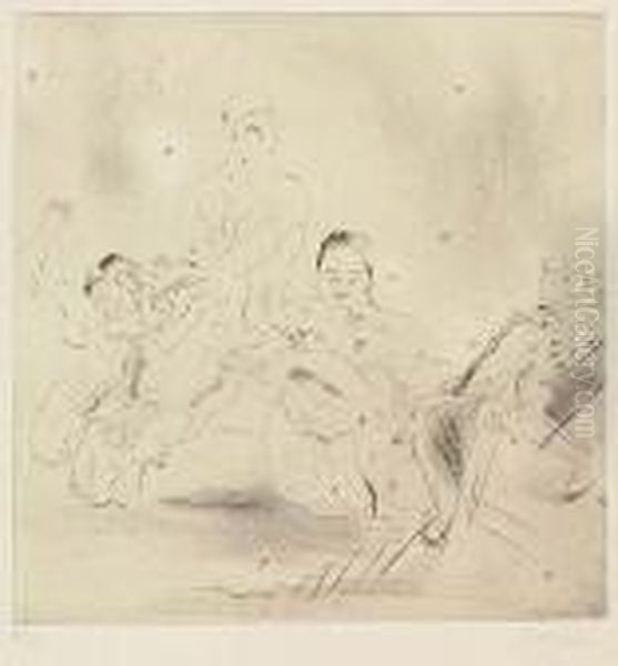 Two Etchings With Drypoints.
Judgement De Salomon Oil Painting by Jules Pascin