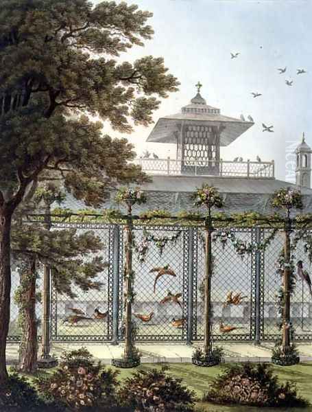 The Pheasantry, engraved by Joseph Constantine Stadler fl.1780-1812 from Designs for the Pavilion at Brighton, pub. 1808 Oil Painting by Humphry Repton