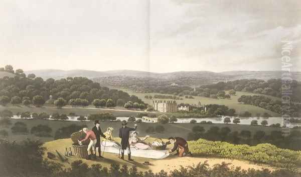 General View of Longleat from the Prospect Hill, from Fragments on the Theory and Practice of Landscape Gardening, pub. 1816 Oil Painting by Humphry Repton