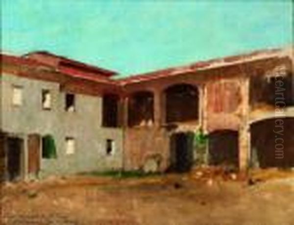 Parte Rurale Della Villa Di Pasini A Cavoretto Oil Painting by Alberto Pasini