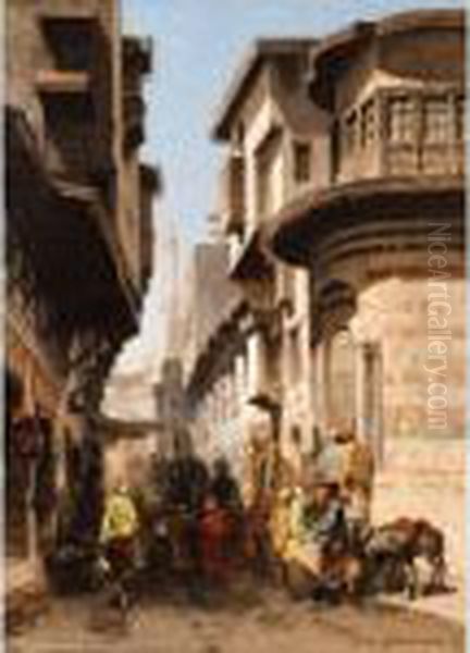 Rue Animee Au Caire Oil Painting by Alberto Pasini