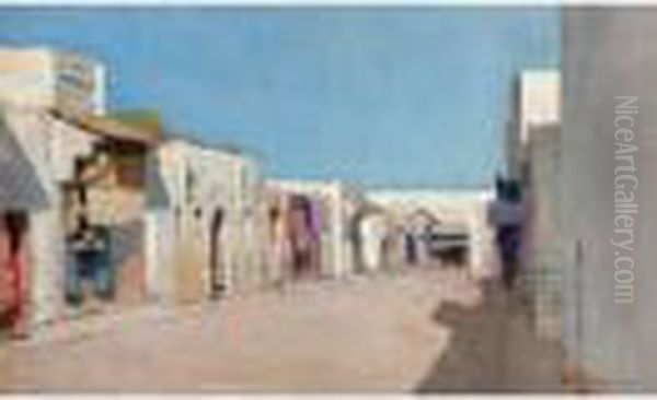 Una Strada Al Cairo Oil Painting by Alberto Pasini