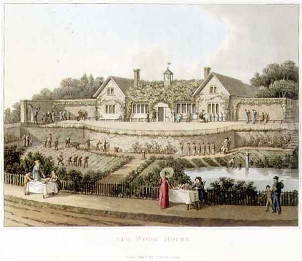 The Work House, from Fragments on the Theory and Practice of Landscape Gardening, pub. 1816 Oil Painting by Humphry Repton