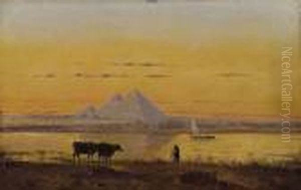 El Giza Oil Painting by Alberto Pasini