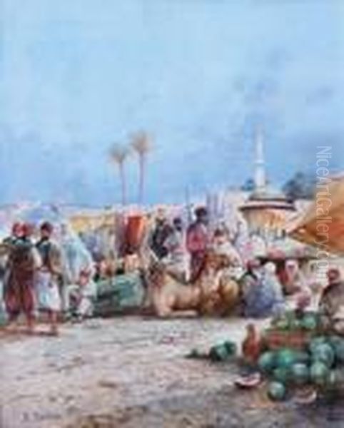 Le Jour Du Marche Oil Painting by Alberto Pasini