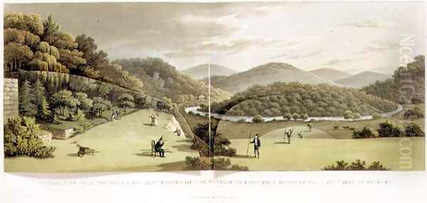 General View from the South and East Fronts of the Cottage at Endsleigh, Devon Before from Fragments on the Theory and Practice of Landscape Gardening, pub. 1816 Oil Painting by Humphry Repton