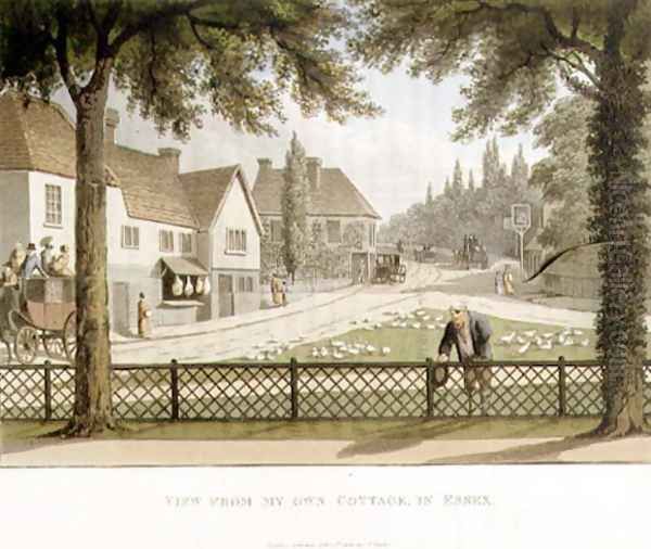 View from My Own Cottage in Essex Before from Fragments on the Theory and Practice of Landscape Gardening, pub. 1816 Oil Painting by Humphry Repton