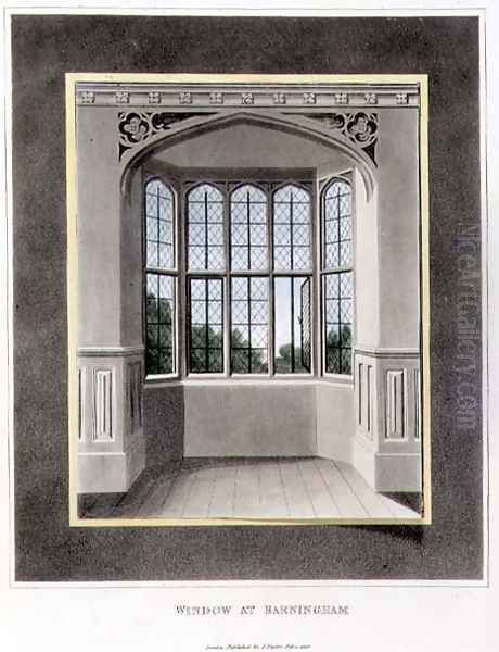 Window at Barningham Before from Fragments on the Theory and Practice of Landscape Gardening, pub. 1816 Oil Painting by Humphry Repton