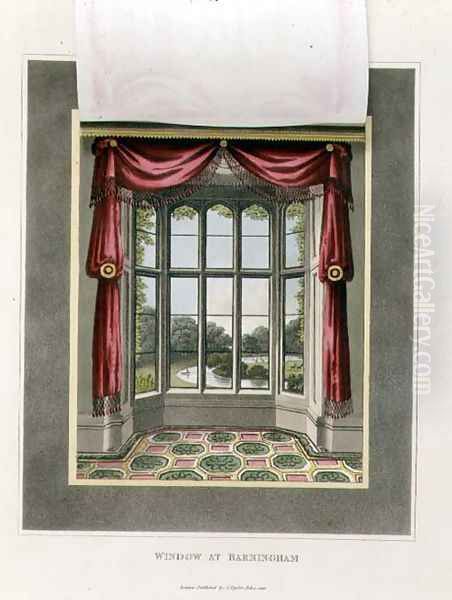 Window at Barningham After from Fragments on the Theory and Practice of Landscape Gardening, pub. 1816 Oil Painting by Humphry Repton