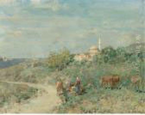 The Halt Oil Painting by Alberto Pasini