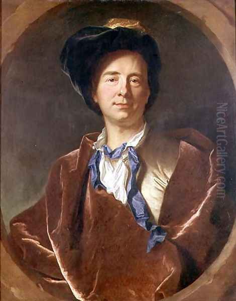 Portrait of Bernard le Bovier de Fontenelle 1657-1757 Oil Painting by Hyacinthe Rigaud