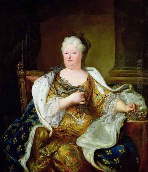 Portrait of Elizabeth Charlotte of Bavaria, Duchess of Orleans Oil Painting by Hyacinthe Rigaud