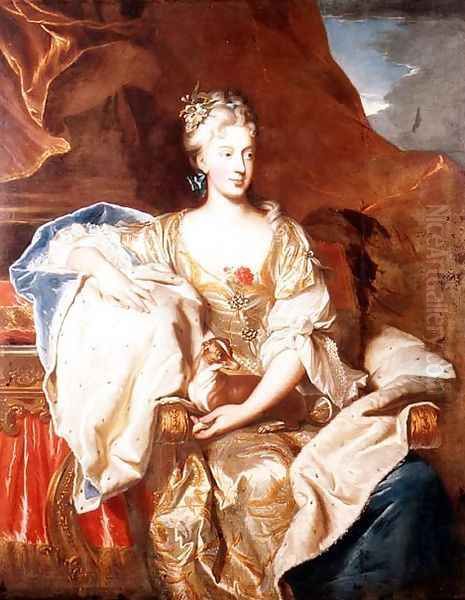 Portrait of Susanne Henriette DElbeuf, Duchess of Mantua Oil Painting by Hyacinthe Rigaud