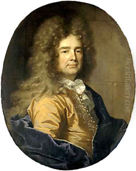 Portrait of a Man Possibly Franis de Chambrier Oil Painting by Hyacinthe Rigaud