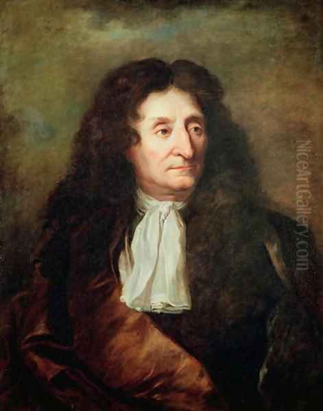 Jean de la Fontaine Oil Painting by Hyacinthe Rigaud