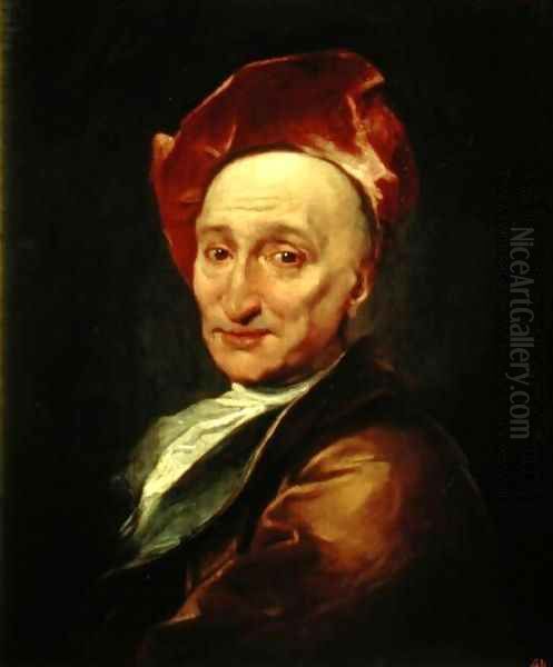 Portrait of Bernard Le Bovier sieur de Fontenelle Oil Painting by Hyacinthe Rigaud