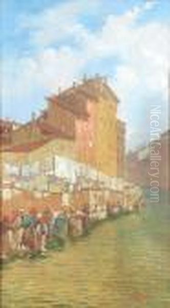 Lavandaie All'arno Oil Painting by Carlo Passigli