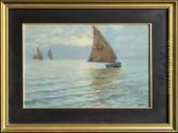 Barche A Vela Oil Painting by Carlo Passigli