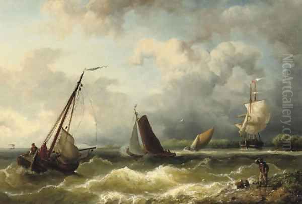 On the Scheldt Oil Painting by Nicolaas Riegen