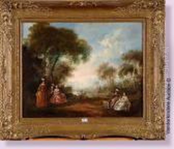 Scenes Galantes Dans Un Parc Oil Painting by Jean-Baptiste Joseph Pater