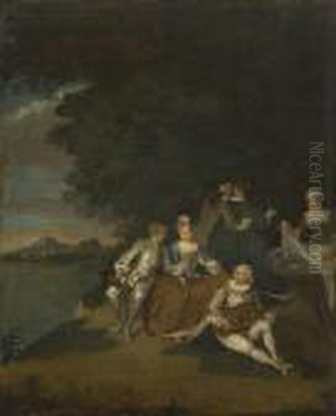 Landliches Fest Oil Painting by Jean-Baptiste Joseph Pater