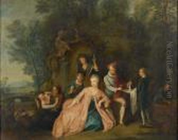 La Collation Dans Le Parc Oil Painting by Jean-Baptiste Joseph Pater